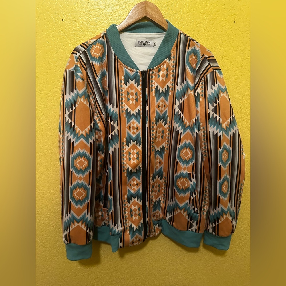Crazy Train Yellow Aztec Print Jacket - image 1